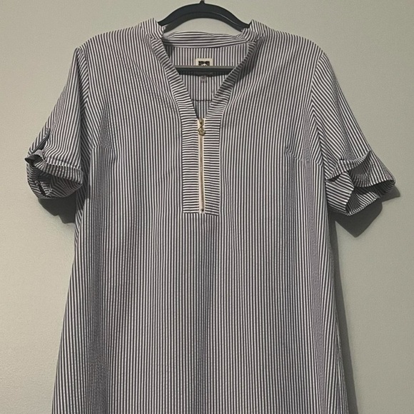 Anne Klein blue white striped dress Size 14 - Picture 7 of 7